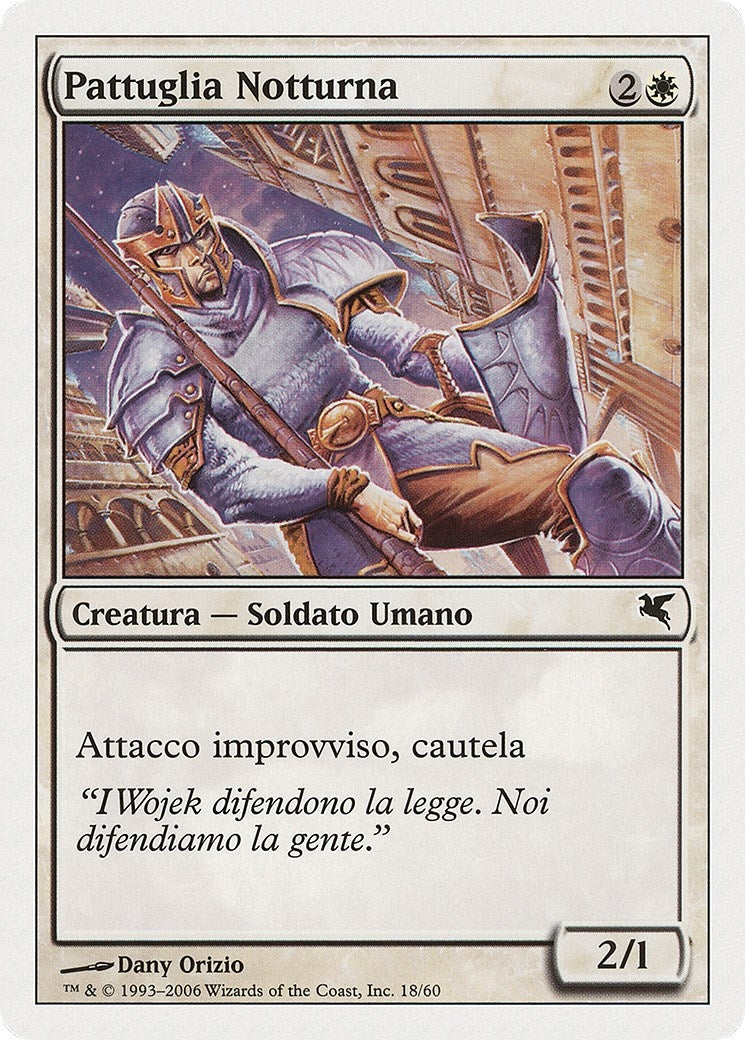 Nightguard Patrol (Italian) - "Pattuglia Notturna" (G18) (Magic Encyclopedia 2005 (Salvat/Hachette))