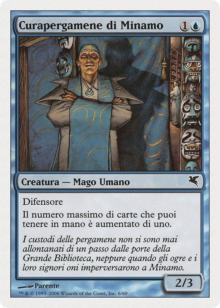 Minamo Scrollkeeper (Italian) - "Curapergamene di Minamo" (H6) (Magic Encyclopedia 2005 (Salvat/Hachette))