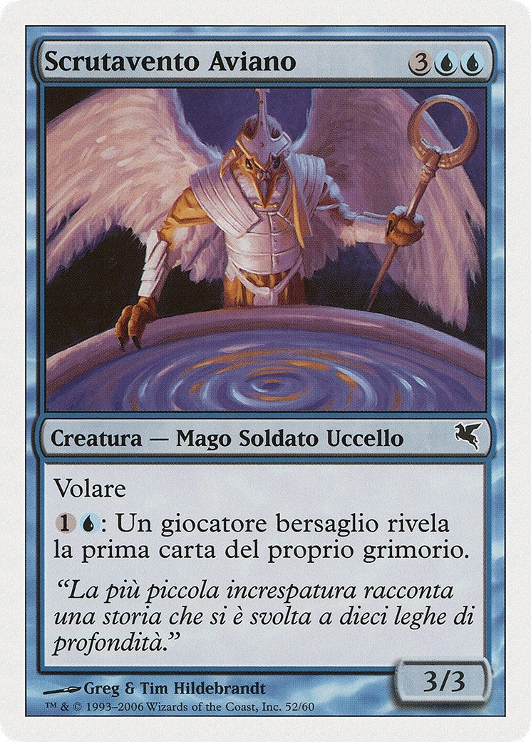 Aven Windreader (Italian) - "Scrutavento Aviano" (H52) (Magic Encyclopedia 2005 (Salvat/Hachette))