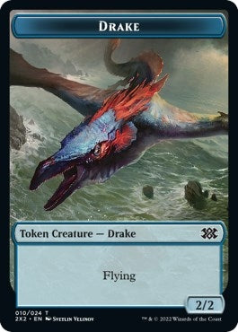 Drake // Phyrexian Golem Double-Sided Token (10 // 21) (Double Masters 2022)