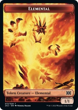 Elemental // Spirit (008) Double-Sided Token (13 // 8) (Double Masters 2022)