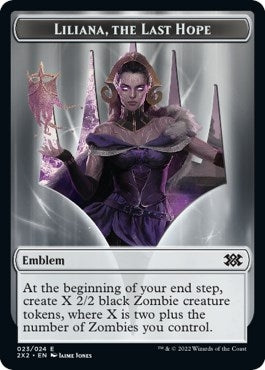 Emblem - Liliana, the Last Hope // Spirit (002) Double-Sided Token (23 // 2) (Double Masters 2022)