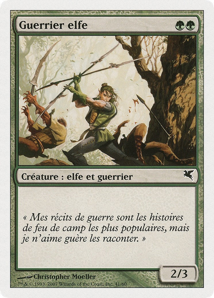 Elvish Warrior (French) - "Guerrier elfe" (B41) (Magic Encyclopedia 2005 (Salvat/Hachette))