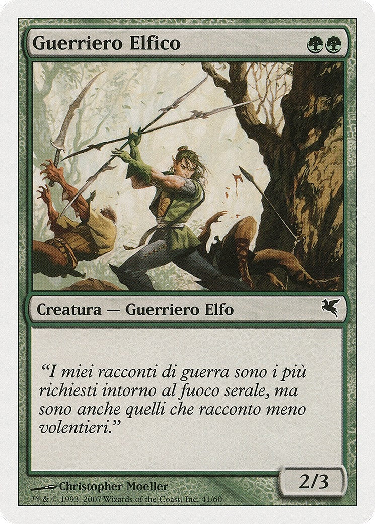 Elvish Warrior (Italian) - "Guerriero Elfico" (B41) (Magic Encyclopedia 2005 (Salvat/Hachette))