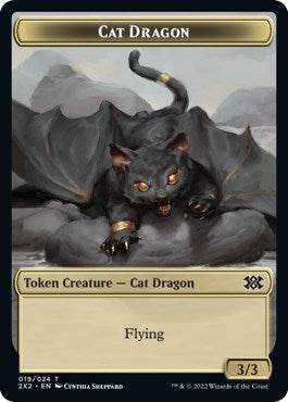 Cat Dragon // Spirit (008) Double-Sided Token (19 // 8) (Double Masters 2022)