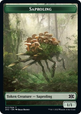 Saproling // Angel Double-Sided Token (17 // 3) (Double Masters 2022)