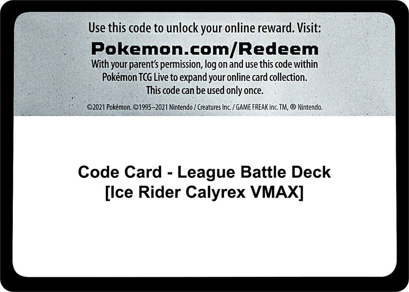 Image for Code Card - League Battle Deck [Ice Rider Calyrex VMAX] (Miscellaneous Cards & Products) - Pokemon