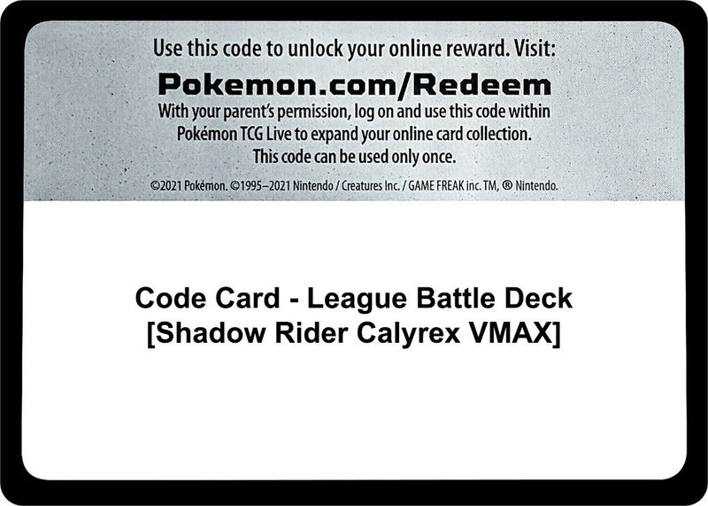Image for Code Card - League Battle Deck [Shadow Rider Calyrex VMAX] (Miscellaneous Cards & Products) - Pokemon