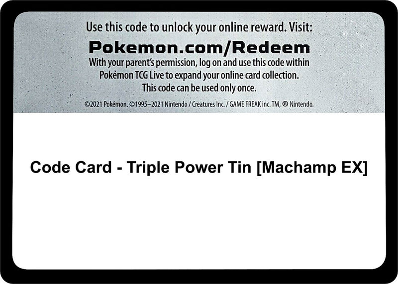 Image for Code Card - Triple Power Tin [Machamp EX] (XY - BREAKpoint) - Pokemon
