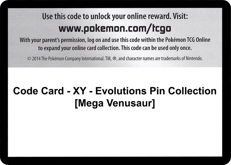 Image for Code Card - XY - Evolutions Pin Collection [Mega Venusaur] (XY - Evolutions) - Pokemon
