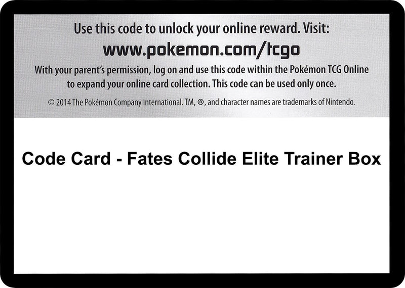Image for Code Card - Fates Collide Elite Trainer Box (XY - Fates Collide) - Pokemon