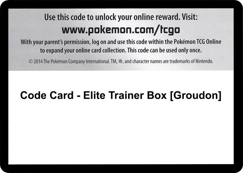 Image for Code Card - Elite Trainer Box [Groudon] (XY - Primal Clash) - Pokemon