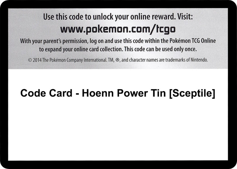 Image for Code Card - Hoenn Power Tin [Sceptile] (XY - Roaring Skies) - Pokemon