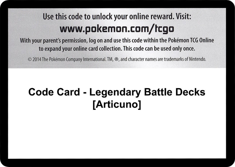 Image for Code Card - Legendary Battle Decks [Articuno] (XY - Steam Siege) - Pokemon