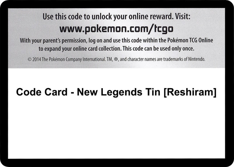 Image for Code Card - New Legends Tin [Reshiram] (Black and White) - Pokemon