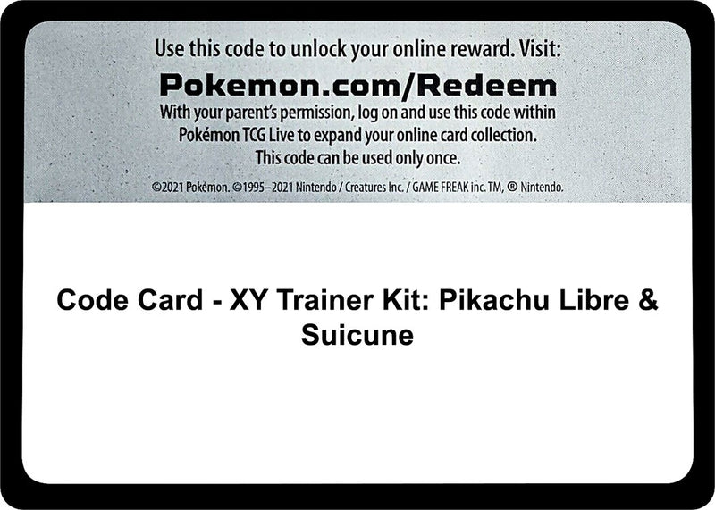 Image for Code Card - XY Trainer Kit: Pikachu Libre & Suicune (XY Trainer Kit: Pikachu Libre & Suicune) - Pokemon