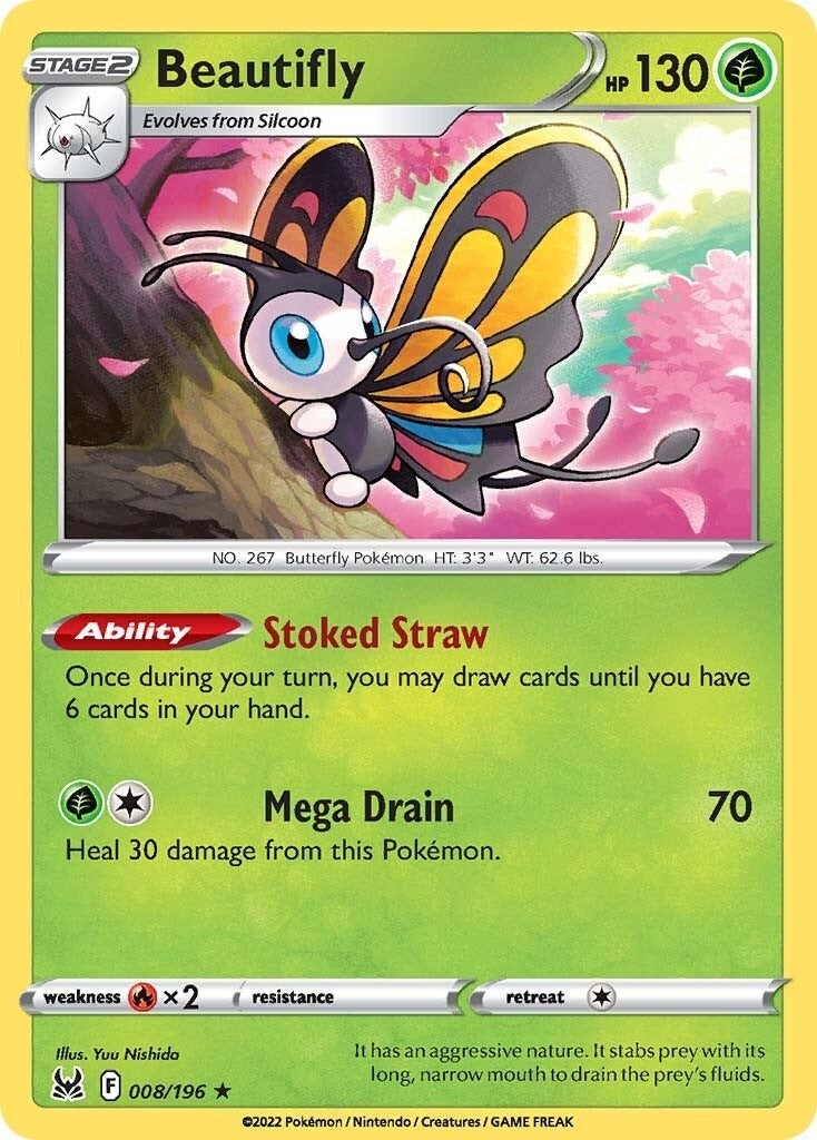 Image for Beautifly (008/196) (SWSH11: Lost Origin) - Pokemon