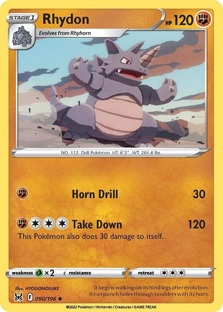 Image for Rhydon (090/196) (SWSH11: Lost Origin) - Pokemon
