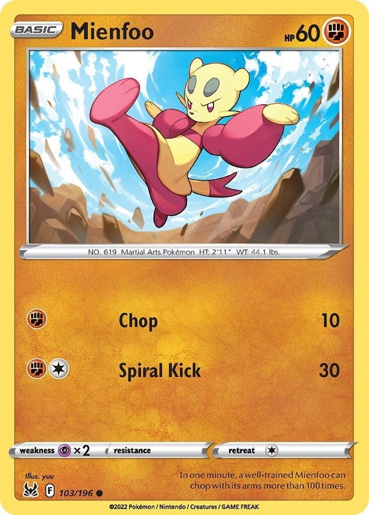 Image for Mienfoo (103/196) (SWSH11: Lost Origin) - Pokemon