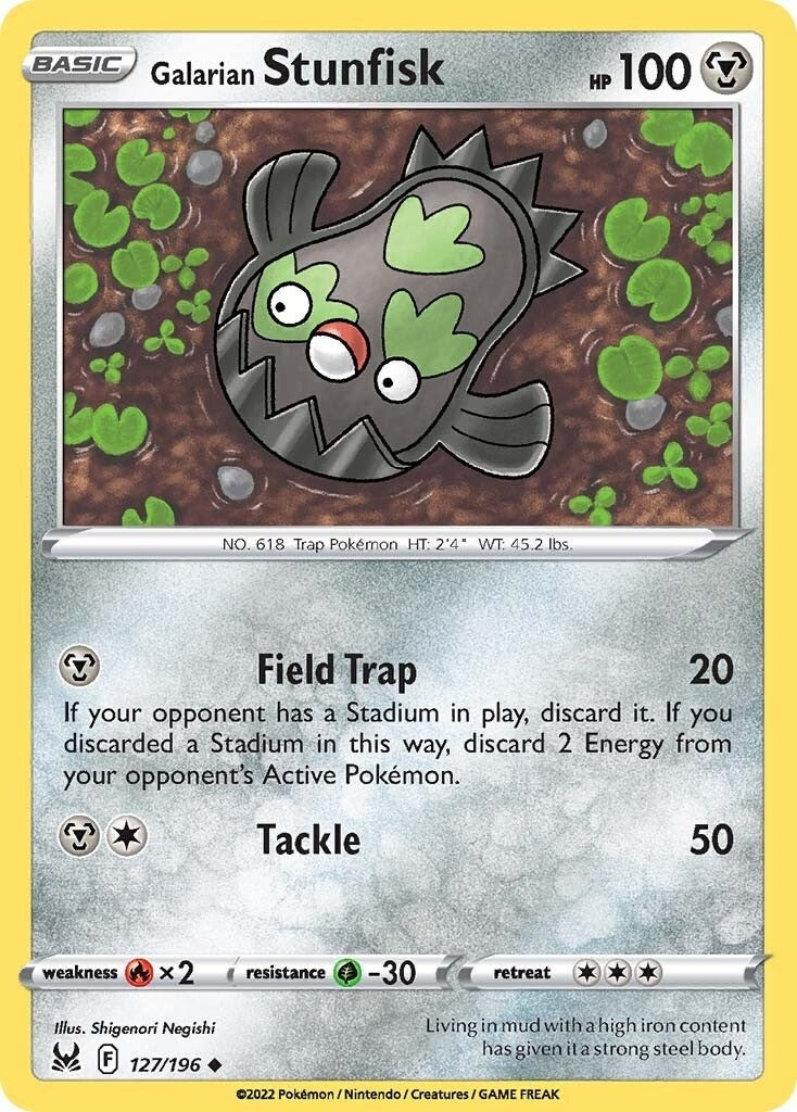 Image for Galarian Stunfisk (127/196) (SWSH11: Lost Origin) - Pokemon