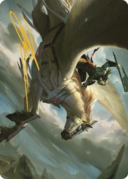 Cleaving Skyrider Art Card (Gold-Stamped Signature) (5) (Art Series: Dominaria United)