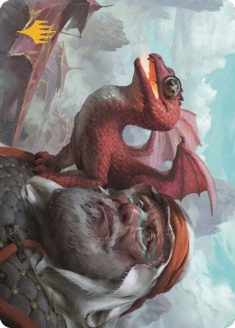 Dragon Whelp Art Card (Gold-Stamped Signature) (29) (Art Series: Dominaria United)