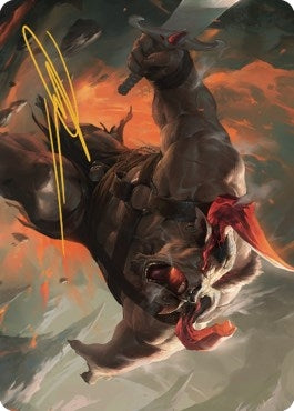 Furious Bellow Art Card (Gold-Stamped Signature) (31) (Art Series: Dominaria United)