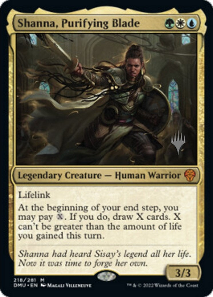 Shanna, Purifying Blade (218) (Promo Pack: Dominaria United)