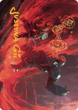 Twinferno Art Card (Gold-Stamped Signature) (39) (Art Series: Dominaria United)