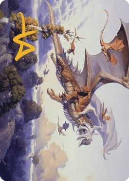 Rith, Liberated Primeval Art Card (Gold-Stamped Signature) (52) (Art Series: Dominaria United)