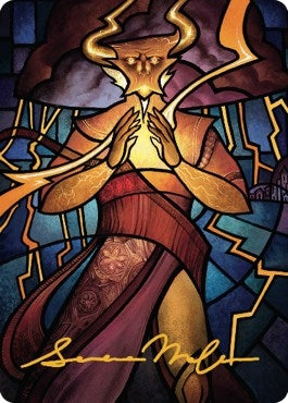 Najal, the Storm Runner Art Card (Gold-Stamped Signature) (74) (Art Series: Dominaria United)