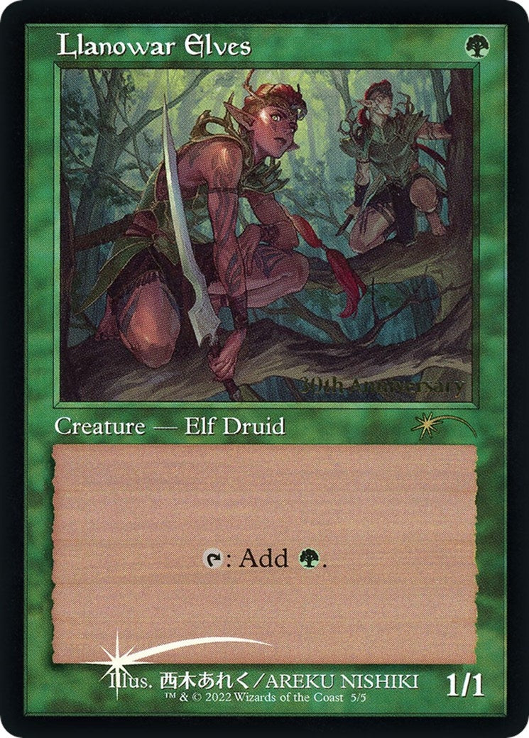 Llanowar Elves (Retro Frame) (5) (30th Anniversary Promos)