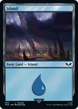 Island (309) (Surge Foil) (309) (Universes Beyond: Warhammer 40,000)