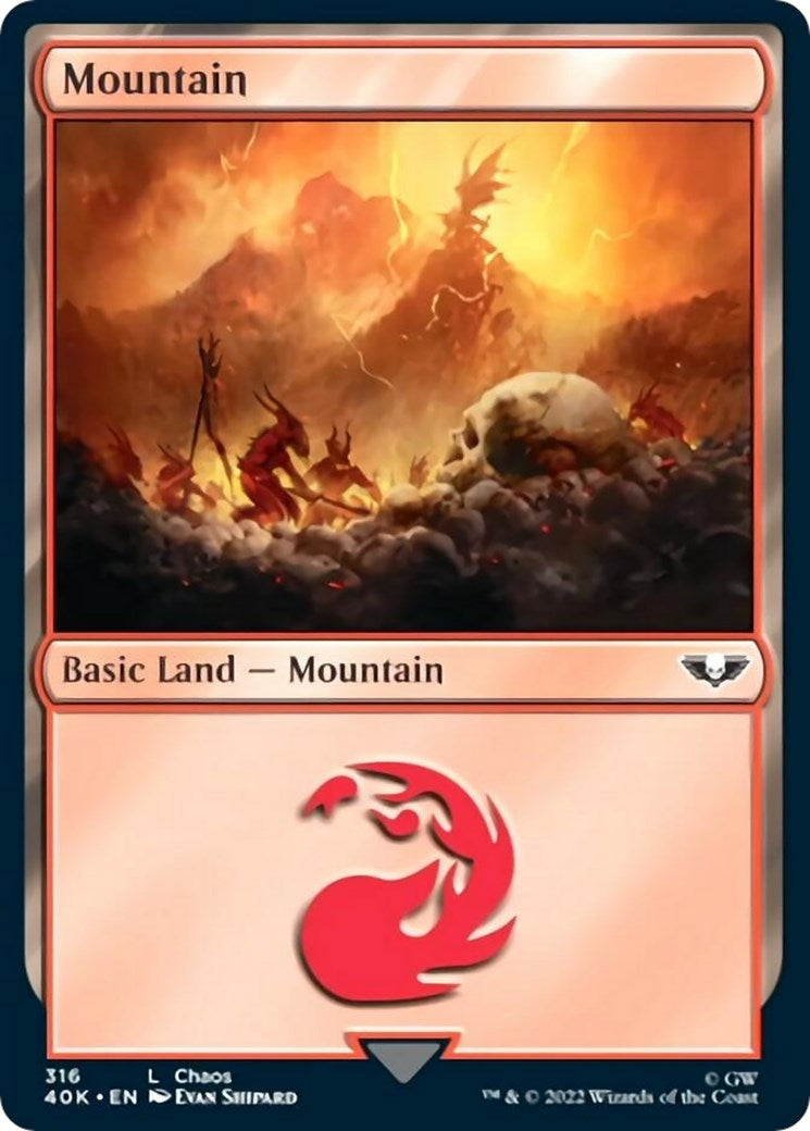 Mountain (316) (Surge Foil) (316) (Universes Beyond: Warhammer 40,000)