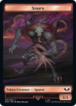 Spawn // Astartes Warrior (012) Double-Sided Token (Surge Foil) (16 // 12) (Universes Beyond: Warhammer 40,000)