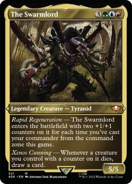 The Swarmlord (Display Commander) (Foil Etched) - Thick Stock (321) (Universes Beyond: Warhammer 40,000)