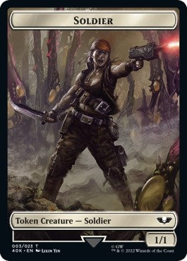Soldier (003) // Sicarian Infiltrator Double-Sided Token (Surge Foil) (3 // 8) (Universes Beyond: Warhammer 40,000)