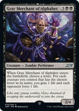 Gray Merchant of Alphabet (75) (Unfinity)