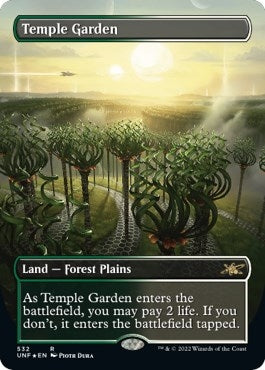 Temple Garden (Borderless) (Galaxy Foil) (532) (Unfinity)