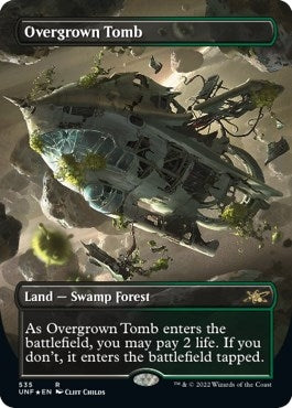 Overgrown Tomb (Borderless) (Galaxy Foil) (535) (Unfinity)
