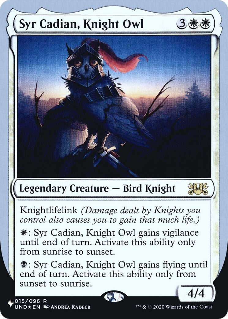 Syr Cadian, Knight Owl (015/096) (The List Reprints)