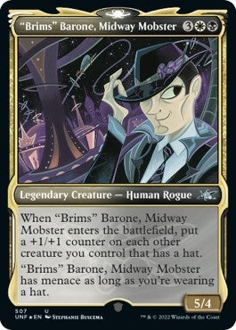 "Brims" Barone, Midway Mobster (Showcase) (Galaxy Foil) (507) (Unfinity)