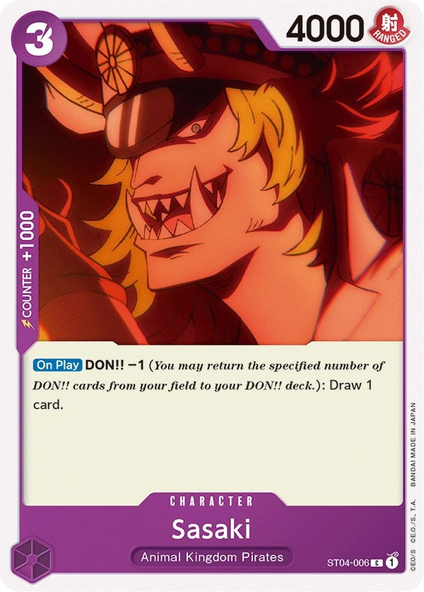 Image for Sasaki (ST04-006) (Starter Deck 4: Animal Kingdom Pirates) - One Piece Card Game