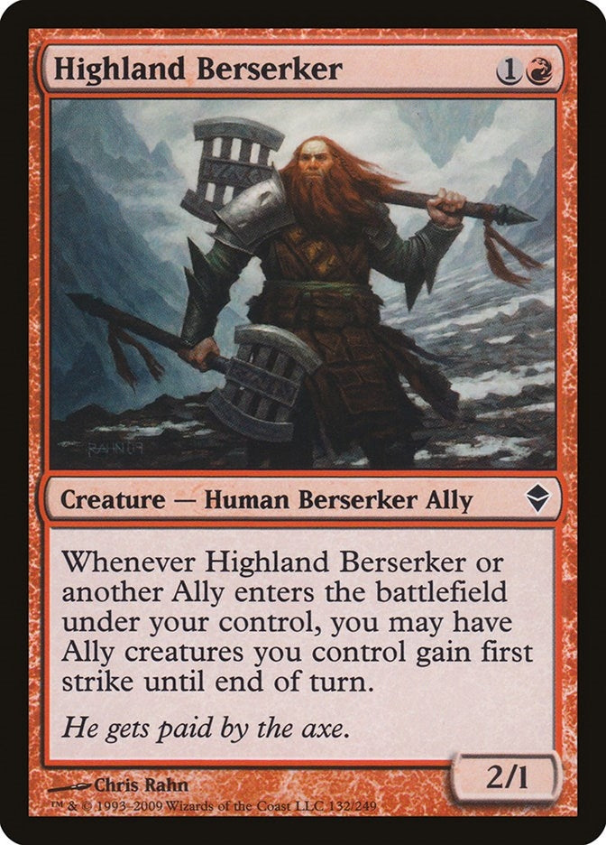 Highland Berserker (132) (Zendikar)