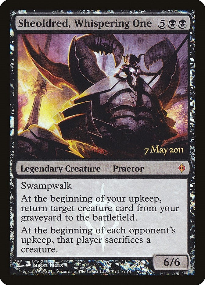 Sheoldred, Whispering One (73) (Prerelease Cards)