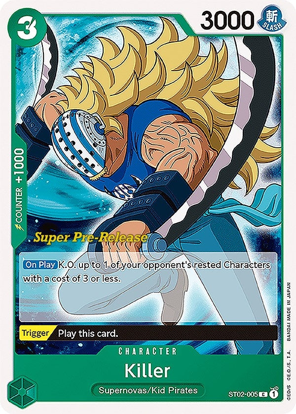 Image for Killer (ST02-005) (Super Pre-Release Starter Deck 2: Worst Generation) - One Piece Card Game