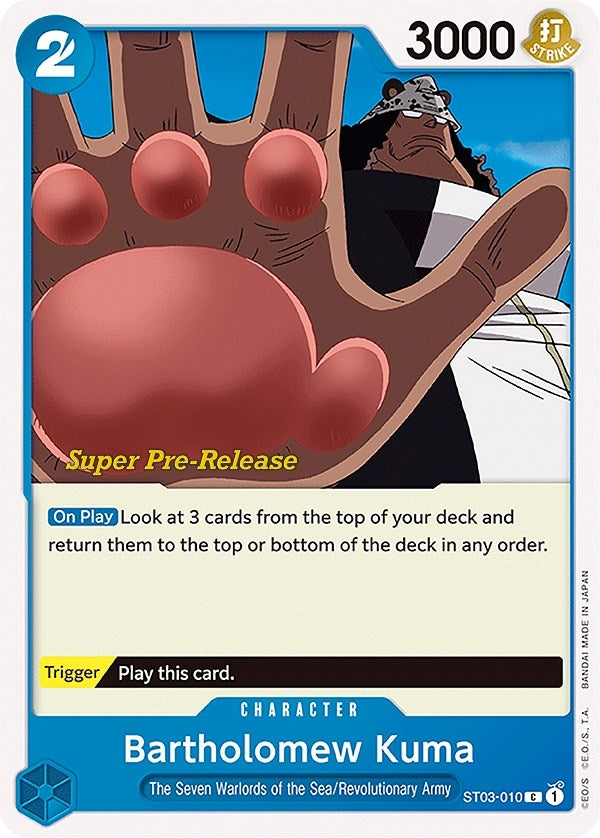 Image for Bartholomew Kuma (ST03-010) (Super Pre-Release Starter Deck 3: The Seven Warlords of the Sea) - One Piece Card Game