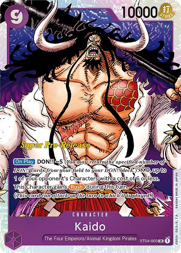 Image for Kaido (003) (ST04-003) (Super Pre-Release Starter Deck 4: Animal Kingdom Pirates) - One Piece Card Game