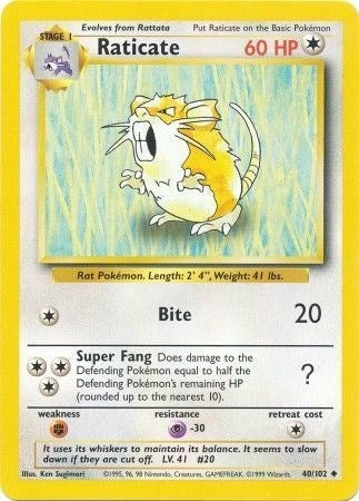 Image for Raticate (040/102) (Base Set) - Pokemon