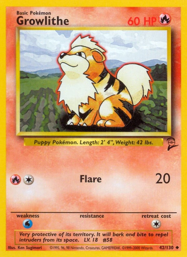 Image for Growlithe (042/130) (Base Set 2) - Pokemon